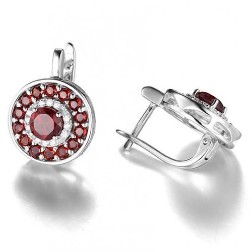 Granátové náušnice zo striebra 26422