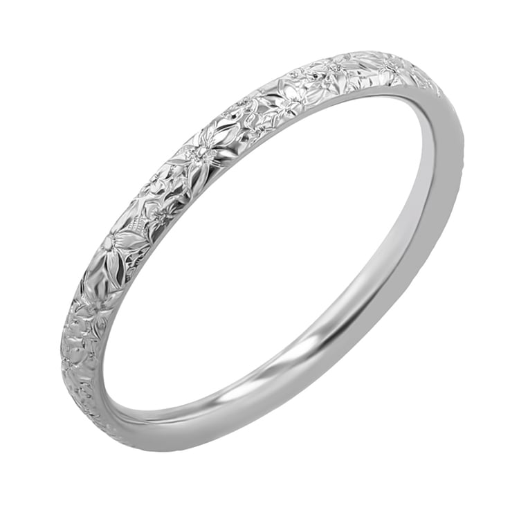 Svadobné obrúčky s ručnou rytinou kvetov Alanis 117260