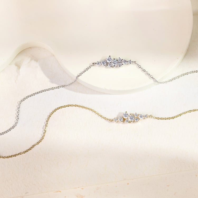 Minimalistický cluster náramok s lab-grown diamantmi Kianna 161343