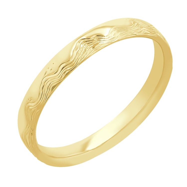 Svadobné obrúčky s ručnou rytinou vĺn a diamantmi Eloise 117250