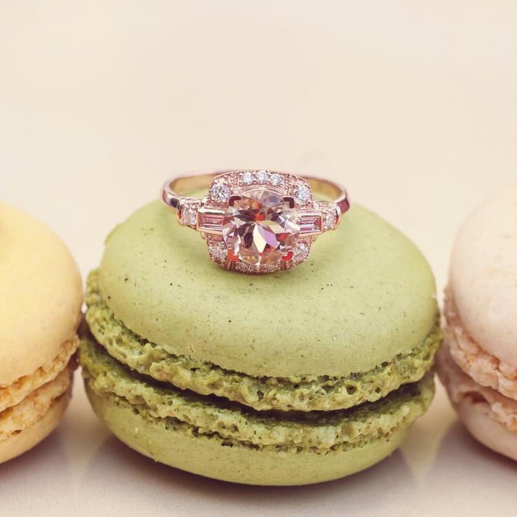 Zlatý prsteň s 2.35ct morganitom 12208