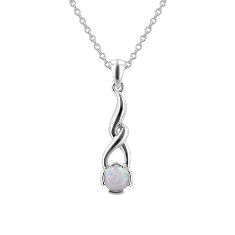 Strieborný prívesok s bielym opálom Lasse