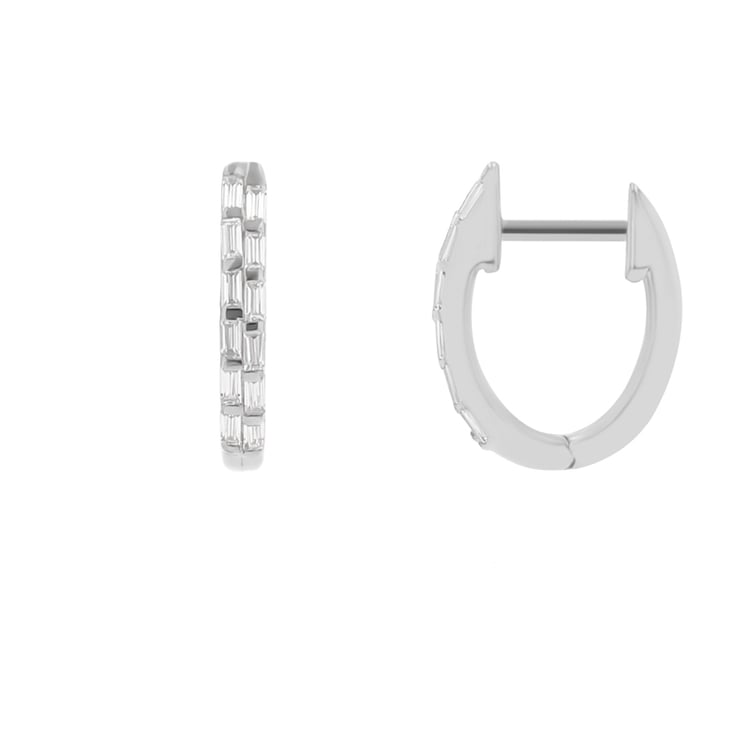 Kruhové náušnice s baguette diamantmi Arwen 111019