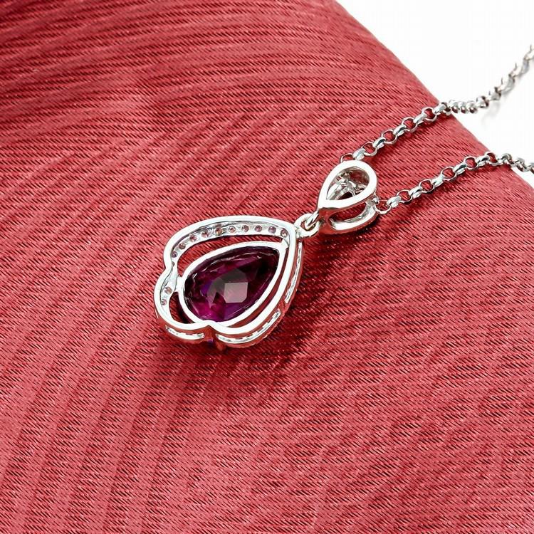 Zlatý náhrdelník s ametystovou kvapkou 5281