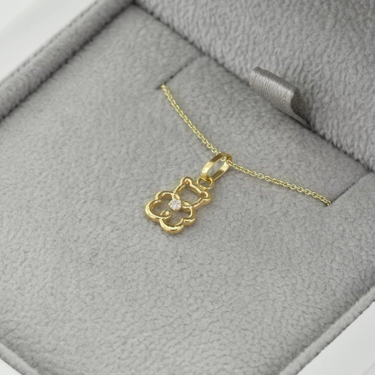 Zlatý náhrdelník s medvídkom 38768