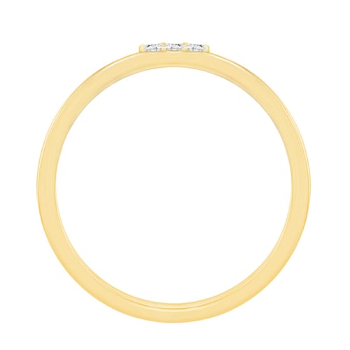 Minimalistický vykrojený prsteň s tremi diamantmi Moore