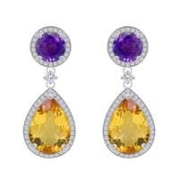 Náušnice s citrínmi a ametystmi Maurise