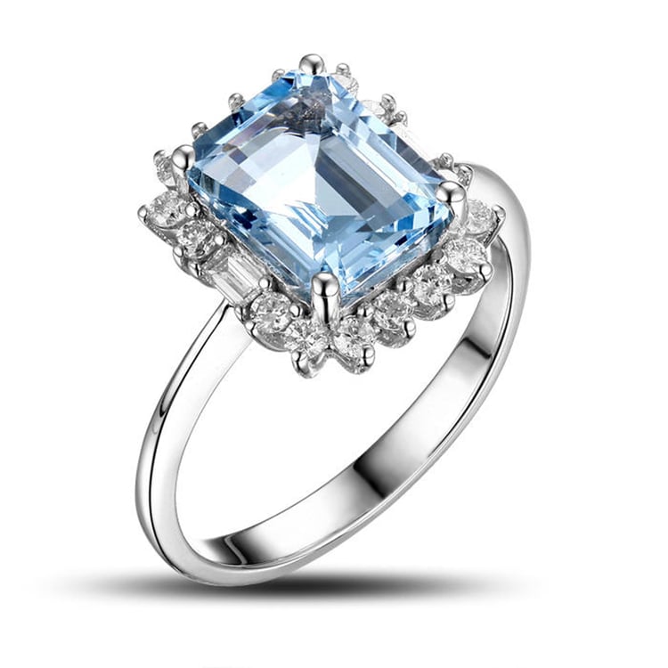 Akvamarínový zlatý prsteň Elexus 89206