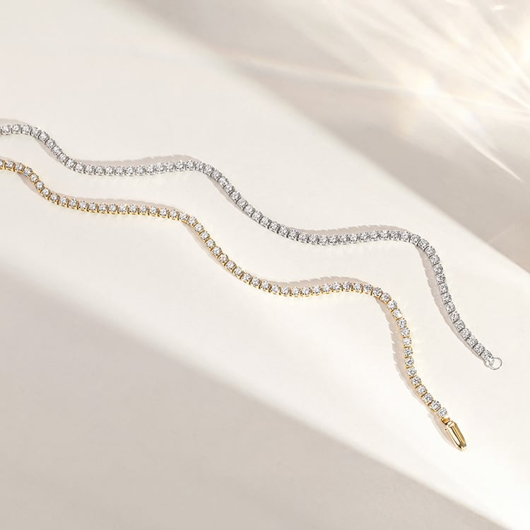 Zlatý tenisový náramok s lab-grown diamantmi Shimayra 156073