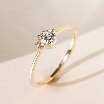 Cluster prsteň s lab-grown diamanty Aghate