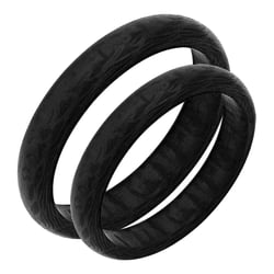 Pologuľaté snubné karbónové prstene Suzana