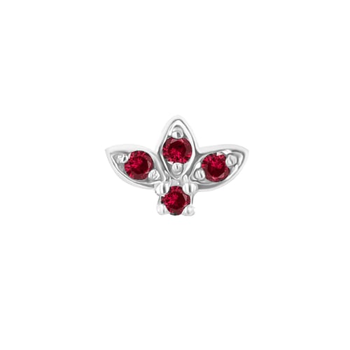 Zlatá piercing náušnica s rubínmi Ciera