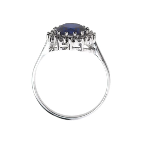 Prsteň s modrým zafírom a diamantmi Zanite