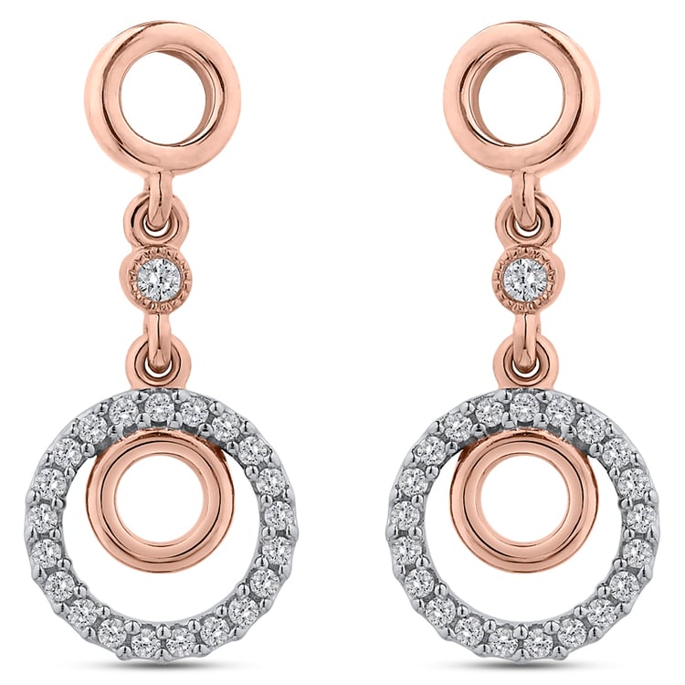 Zlaté visací náušnice s diamanty