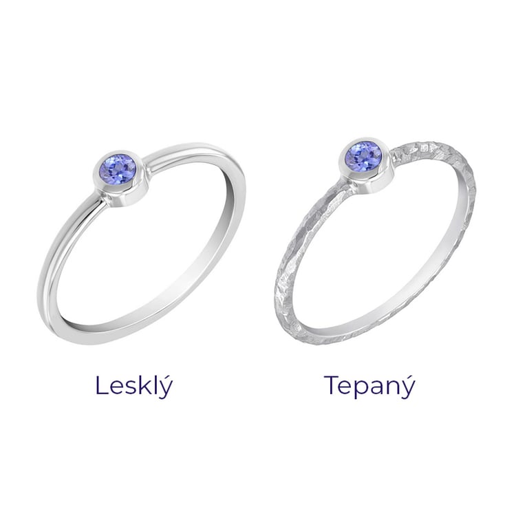 Zlatý minimalistický prsteň s tanzanitom Kathleen 101741