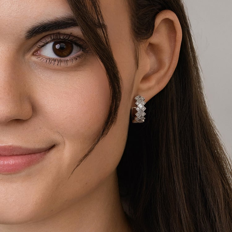 Zlaté kruhové náušnice s diamantmi Helle 160587