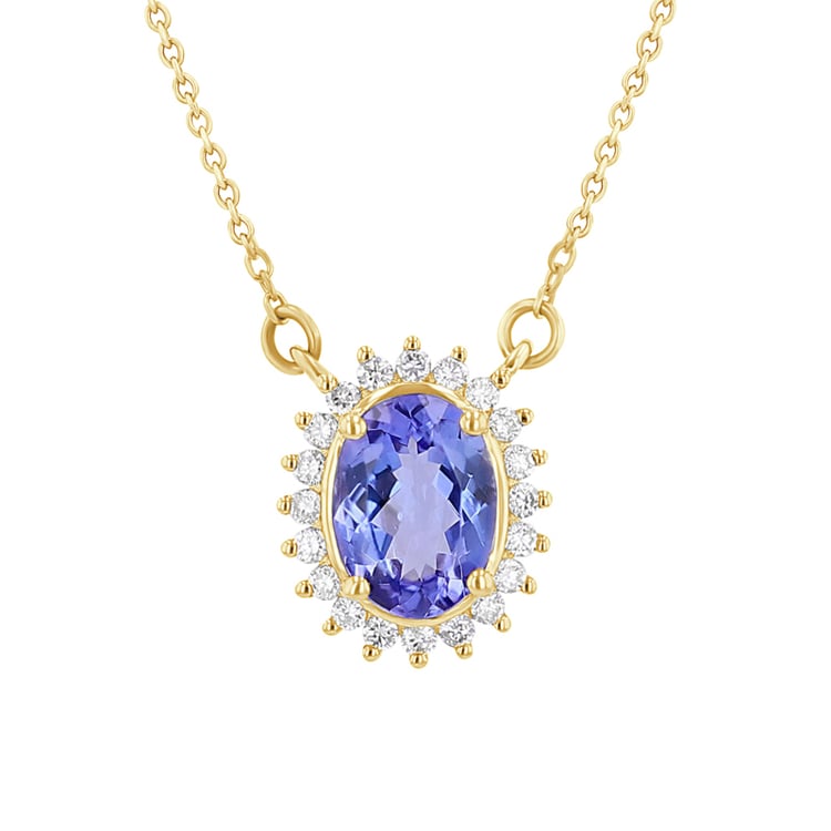 Africký tanzanit a diamanty v náhrdelníku Ottira