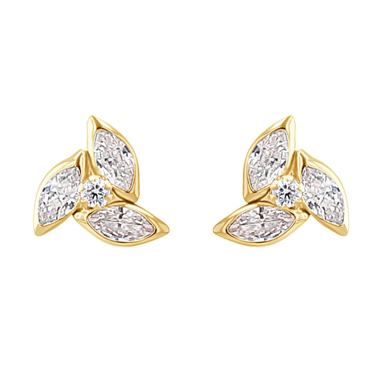 Zlaté náušnice so zirkónmi Wanda