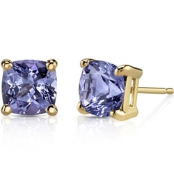 Zlaté náušnice s tanzanitmi Chelsyna
