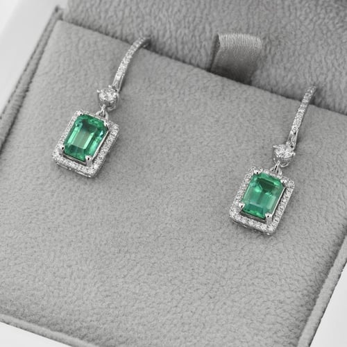 Smaragdové náušnice s diamantmi Kally