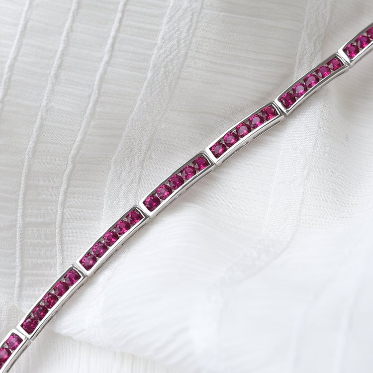 Strieborný rubínový náramok 69290
