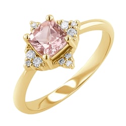 Prsteň s morganitom a diamantmi Badri