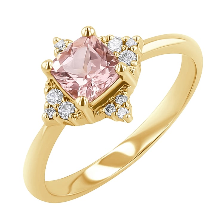 Prsteň s morganitom a diamantmi Badri