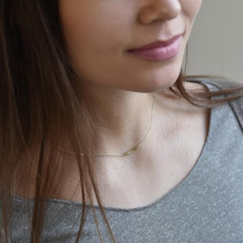 Zlatý choker so žltými nebrúsenými diamantmi Samante