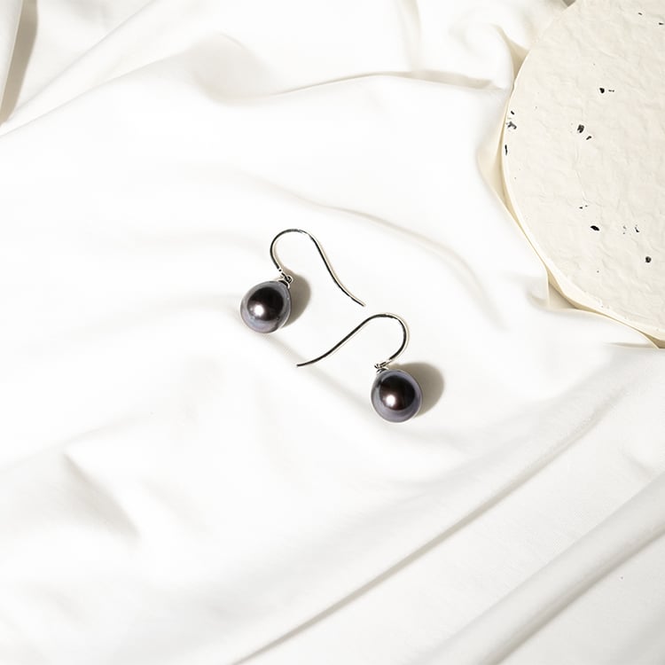 Čierne perlové náušnice Andromache 129766