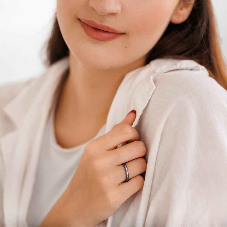 Tantalový prsteň s diamantmi Rille 157432