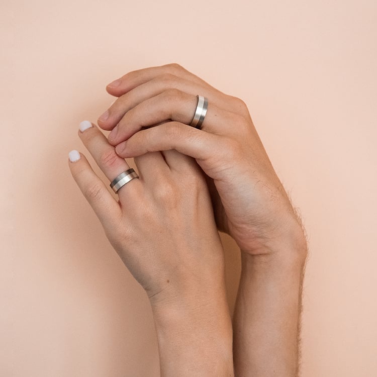 Snubné prstene z titánu a striebra Siraj 108533