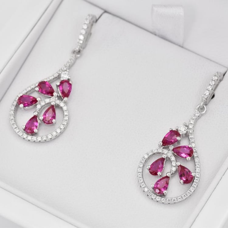 Náušnice s rubínmi 25137