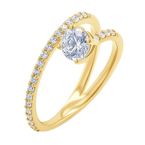 Atypický zásnubný prsteň s lab-grown diamantmi Ada