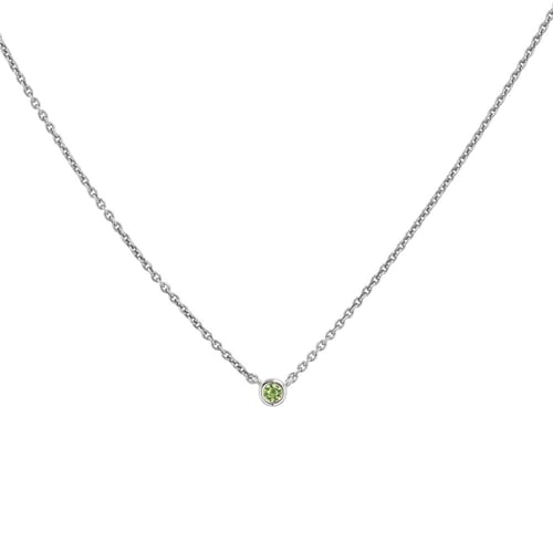 Strieborný minimalistický náhrdelník so zeleným zafírom Vieny