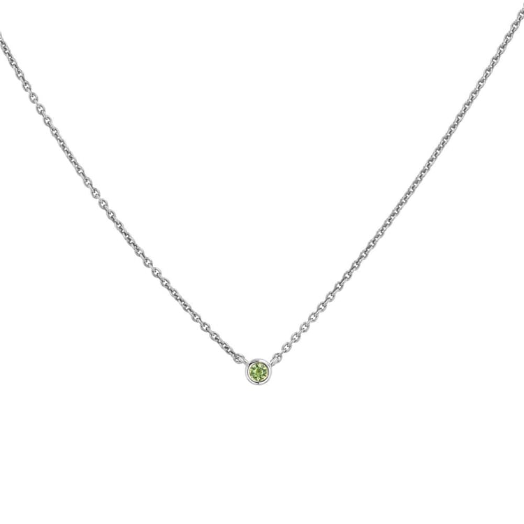 Strieborný minimalistický náhrdelník so zeleným zafírom Vieny 161251