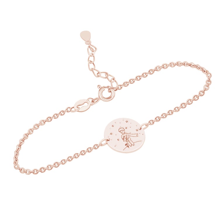 Strieborný náramok Malý princ s ružou a gravírom