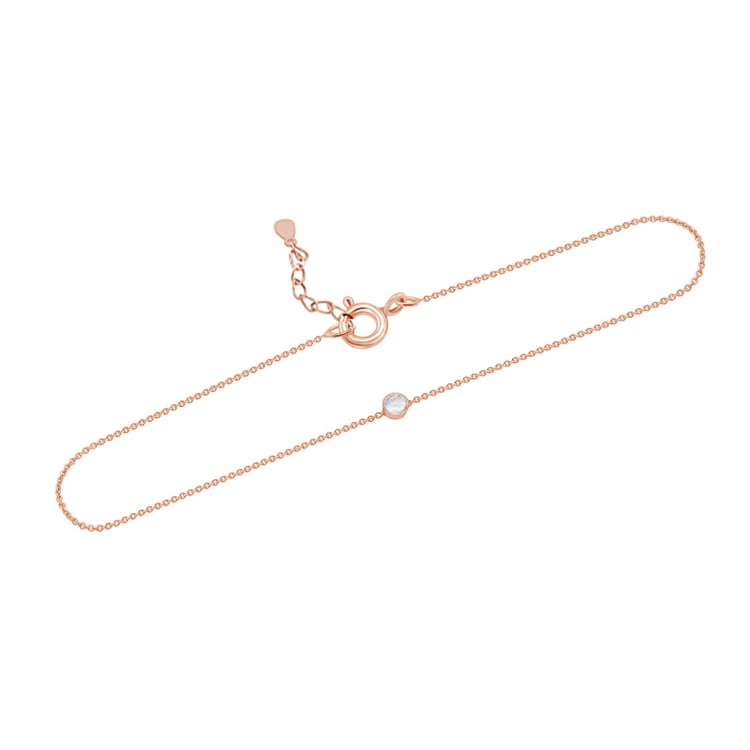 Strieborný minimalistický náramok s mesačným kameňom Lepio