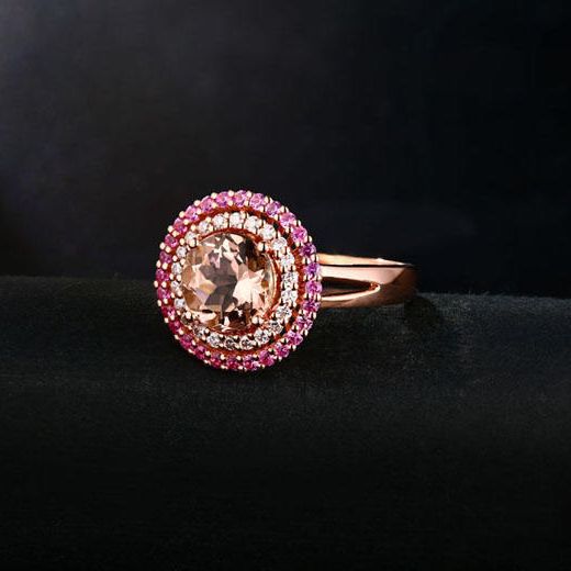 Luxusný morganitový prsteň 10083