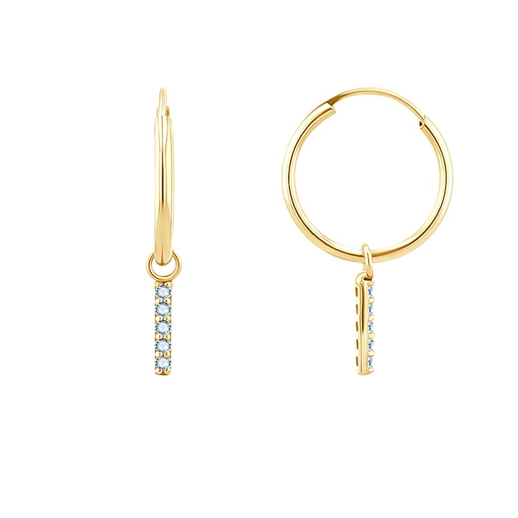 Zlaté visiace náušnice s modrými topásmi Christy 123960