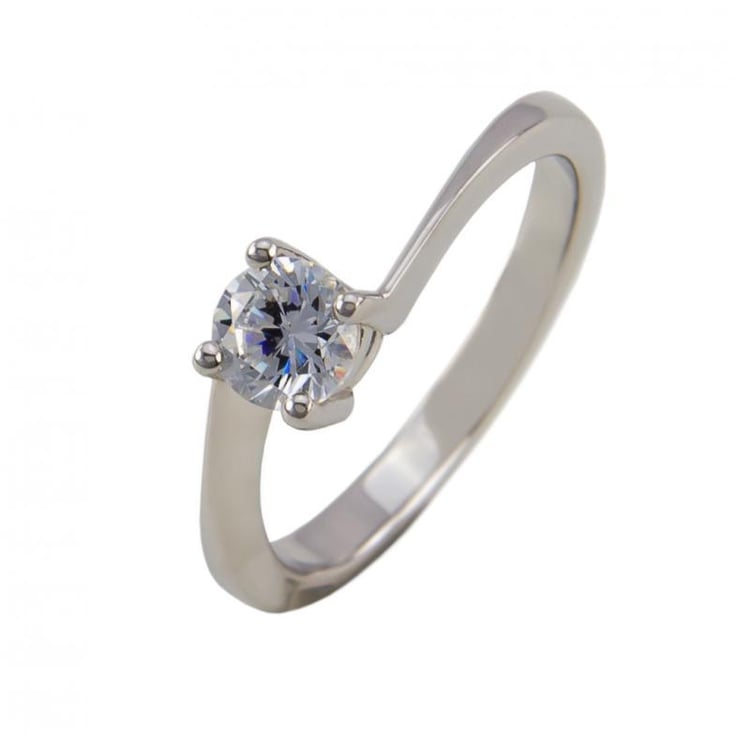 Zlatý zásnubný prsteň s diamantom Ymka