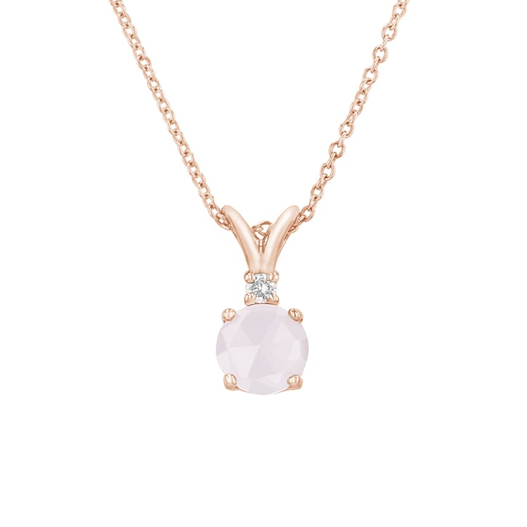 Prívesok z ružového zlata s ruženínom a diamantom 79712