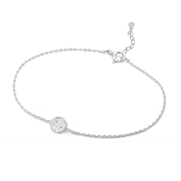 Strieborný náramok s bielym topásom Rollie