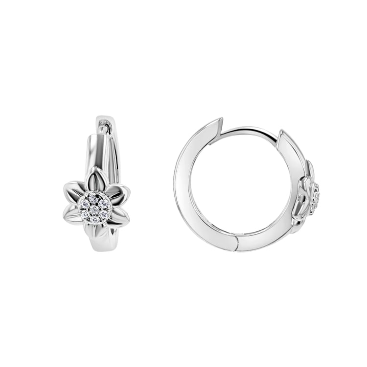 Strieborné kruhové náušnice s kvetmi