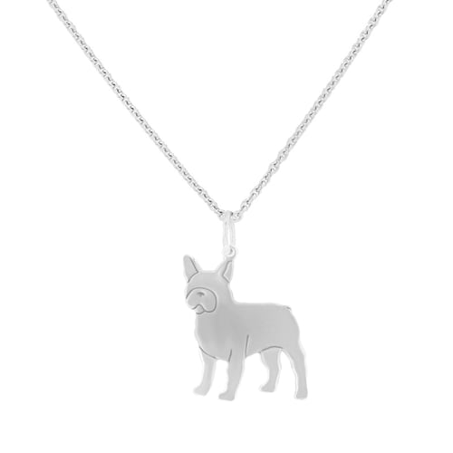 Strieborný prívesok v tvare psa s gravírom French Bulldog