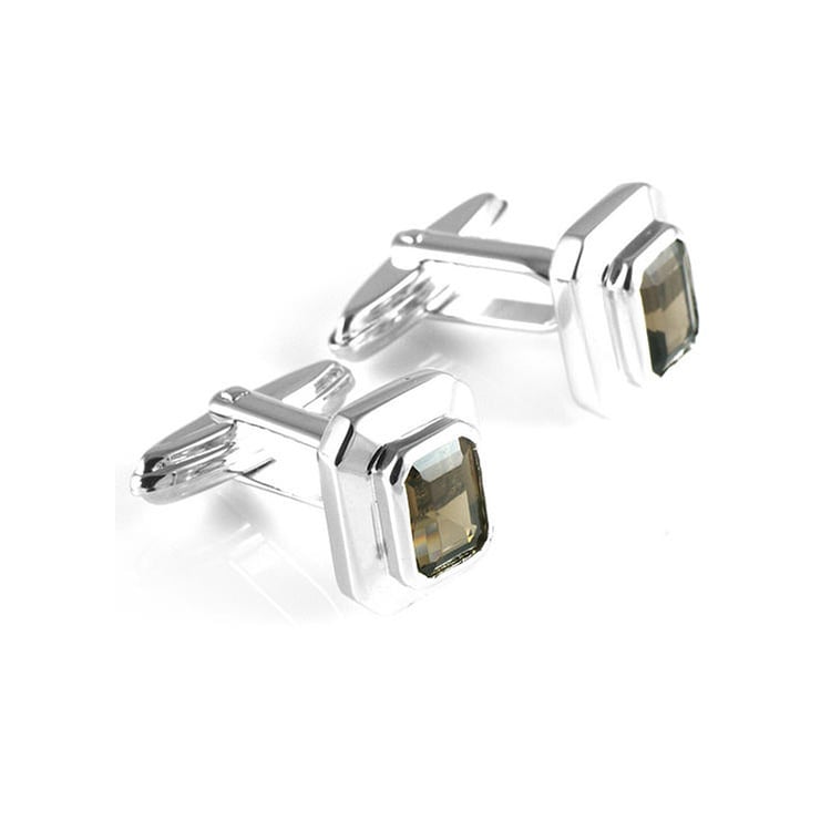 Manžetové gombíky s dymovým quartzom 14918