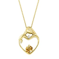 Prívesok matka a dieťa s citrínom a diamantom Heli