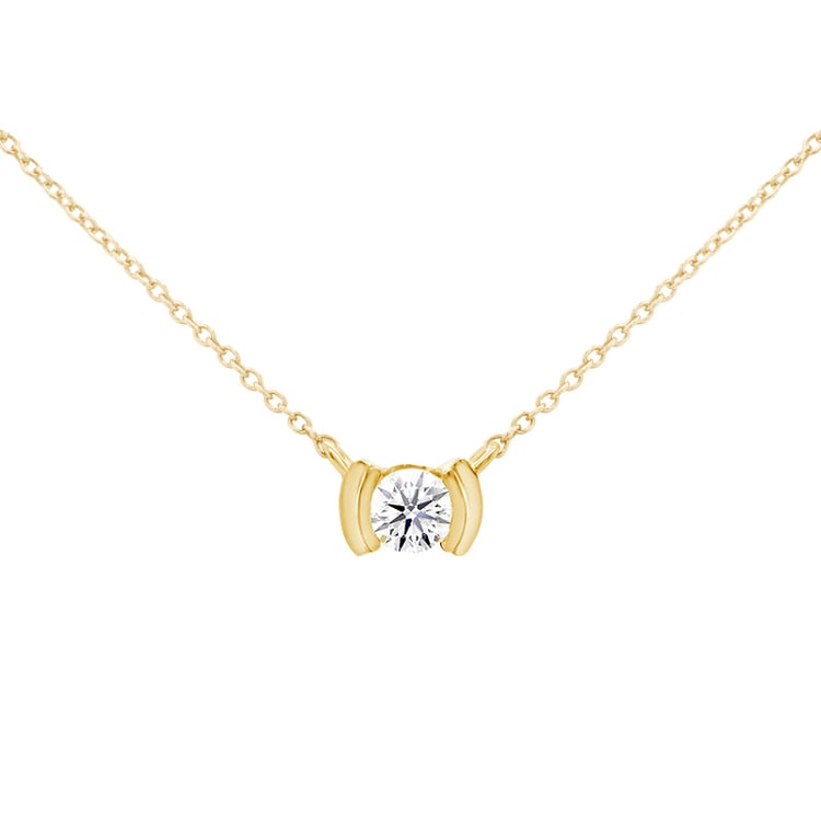 Minimalistický zlatý prívesok s diamantom Gosta