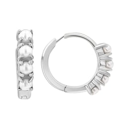 Zlaté kruhové náušnice s perlami Bode