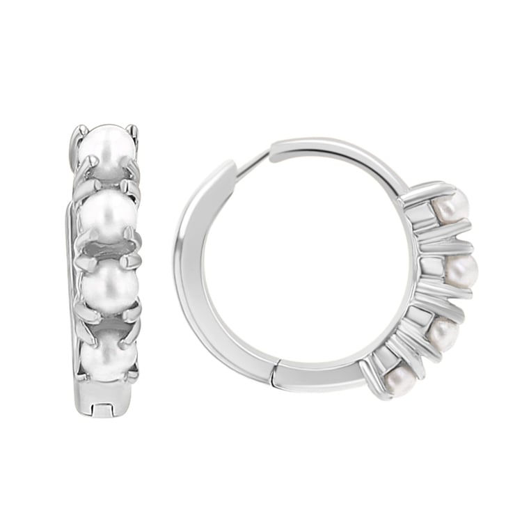 Zlaté kruhové náušnice s perlami Bode 152469