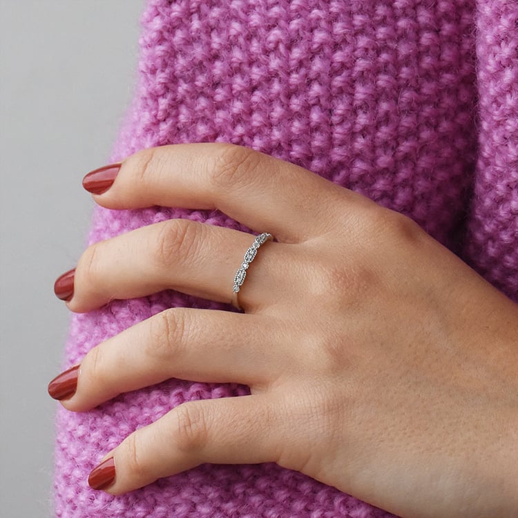 Vintage prsteň z bieleho zlata 70250